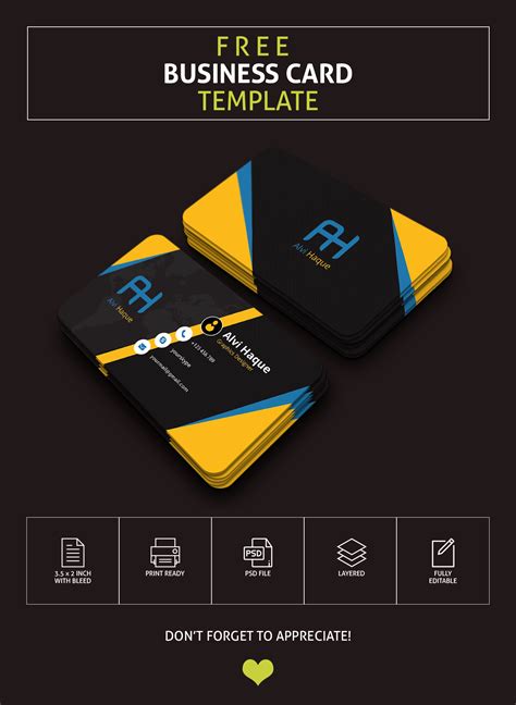 Business Card Template Free Download Pdf