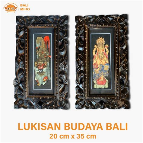 Jual Lukisan Tradisi Bali 10 X 25 Cm Lukisan Bingkai Bali Bingkai