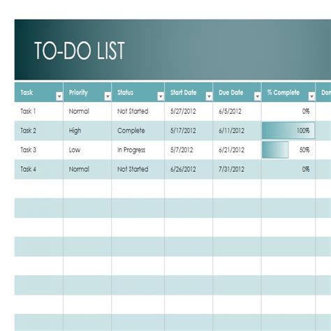 Weekly Task List Template Excel Task List Templates