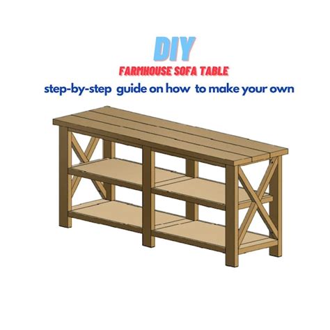 Farmhouse Sofa Table Plan Dyi Easy To Follow Guide Make Etsy