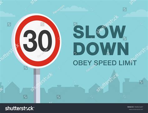 Safety Driving Rules Obey Speed Limit Stock Vector Royalty Free