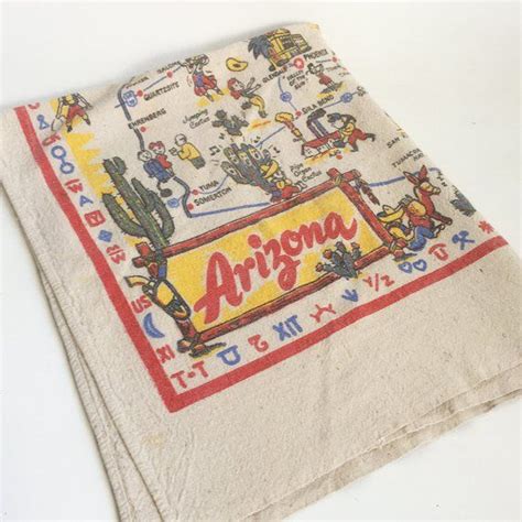 It's the perfect, pretty, accessory for any kitchen! Kitschy Mid Century Arizona Souvenir Tea Towel, Dish Towel ...