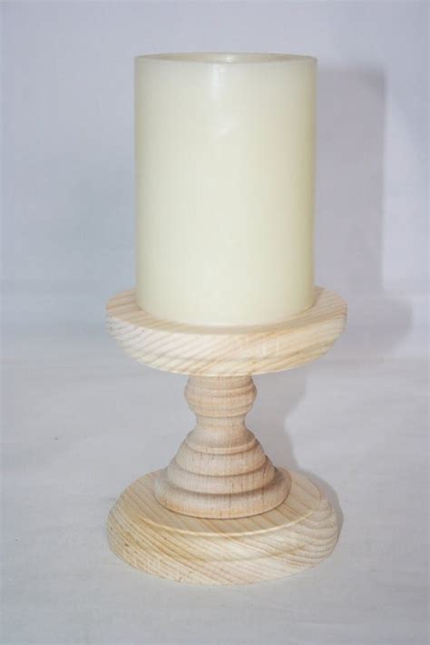 Smaller Unfinished Wood Pillar Candlestick Holders Diy