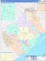 Brazoria County, TX Wall Map Color Cast Style by MarketMAPS