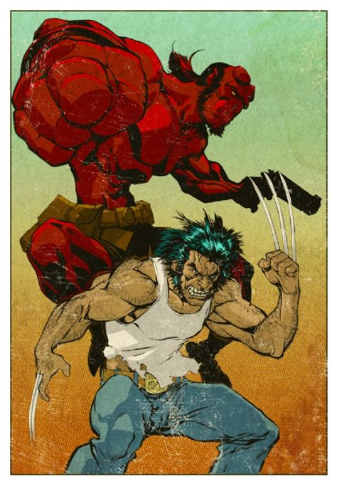 Hellboy And Wolverine By Pop Mhan And Skutterfly In Joulie Vincents