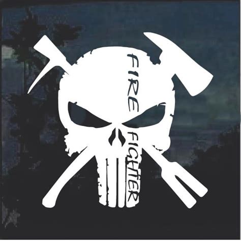 Punisher Skull Fire Fighter Fire Departmentwindow Decal Sticker For