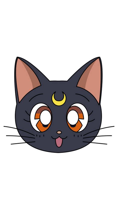 A Black Cat With Orange Eyes And A Crescent On Its Forehead