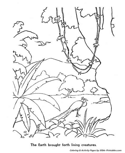 More than 5.000 printable coloring sheets. Day 6 : The Earth brought forth living creatures - The ...