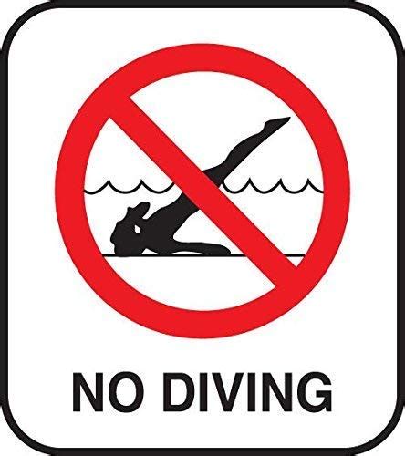 Buy Wall Signs Inlays No Diving Pool Safety Sign With Image Non Skid