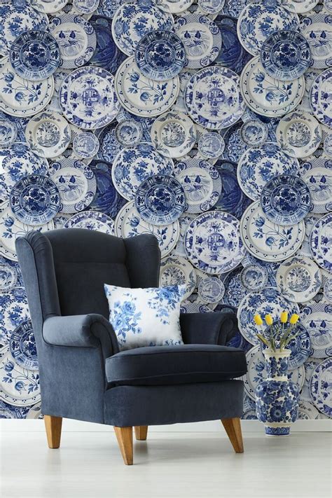 Delftware Wallpaper Funkywalls Dé Webshop Voor Vintage En Modern