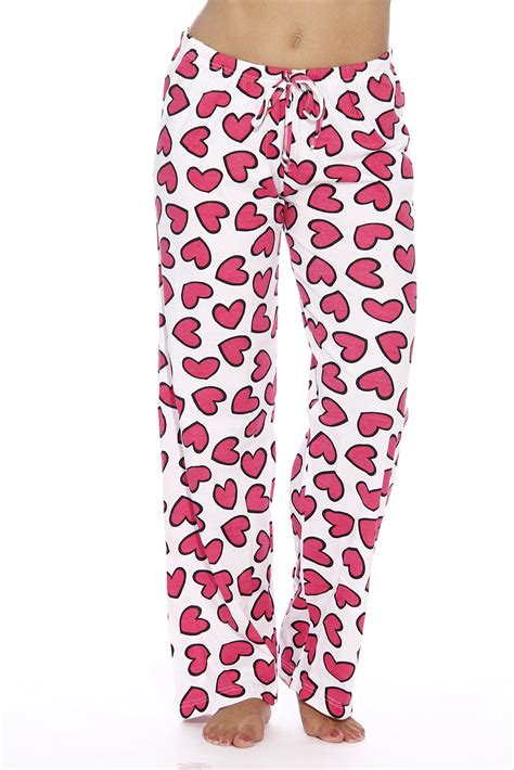 Just Love Women Pajama Pants Sleepwear Pjs Hearts White 1x