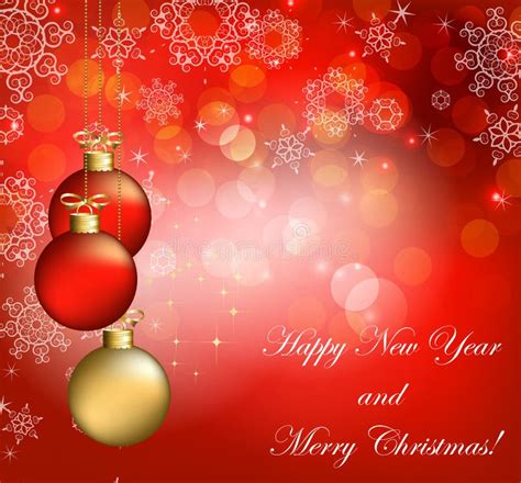 Merry Christmas Landscape Vector Happy New Year Stock Vector