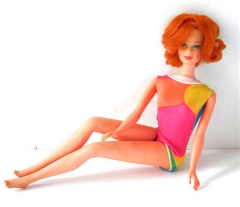 1969 Twist N Turn Stacey Barbie Doll Original Swimsuit Brown Eyebrows