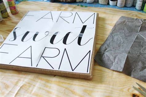 Farmhouse Sign From Burlap Easy To Make With Template Angie Holden