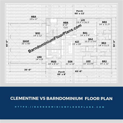 Clementine V5 4 Or 5 Bedroom 3 Bath 3250 Sq Ft Barndominium Floor