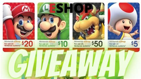 Nintendo Eshop Gift Card Giveaway Win Free Nintendo Eshop Cards Youtube