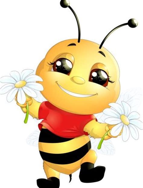 Lovely Cartoon Bee Set Vectors 13 Free Download