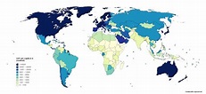 World map by GDP per capita (nominal) IMF estimates 2021 : MapPorn