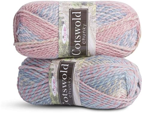 Cotswold Chunky Wool And Acrylic Yarn Self Striping 2 X 100g Etsy New