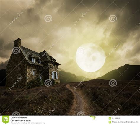 Halloween Background With Old House Stock Photo Image Of