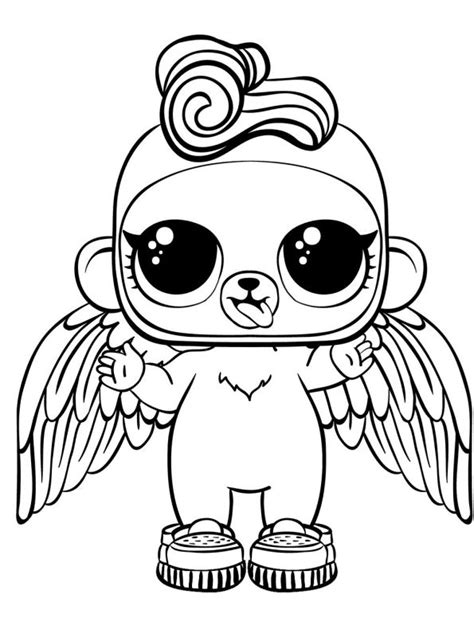 Lol surprise doll troublemaker coloring page free printable. Kids-n-fun | Kleurplaat L.o.L. Surprise pets LOL Monkey