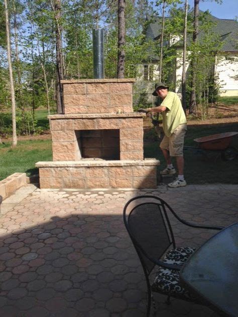 Diy Paver Patio And Outdoor Fireplace Reveal Diy Outdoor Fireplace