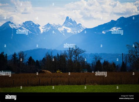 Mountains Of The British Columbia Coast Range Overlook Farms In The