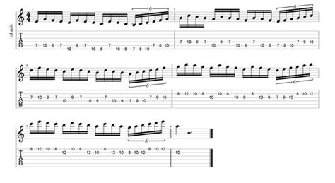 Guitar Scale Run 16th Notes 3 Note Pattern For 3 Beats 1 Beat Of