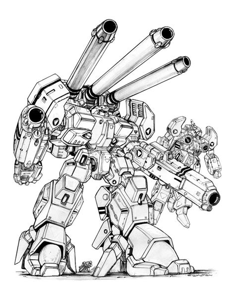 Giant Mech Suit Sketches Sketch Coloring Page