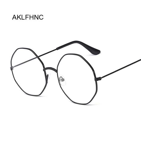Fashion Vintage Retro Gold Metal Frame Clear Lens Glasses Nerd Geek Eyewear Eyeglasses Small