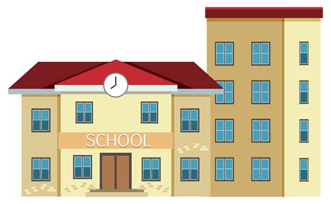 A School Building On White Background 292587 Vector Art At Vecteezy