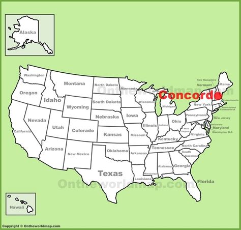 Concord Location On The Us Map