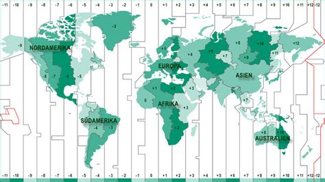 Weltkarte Mit Zeitzonen