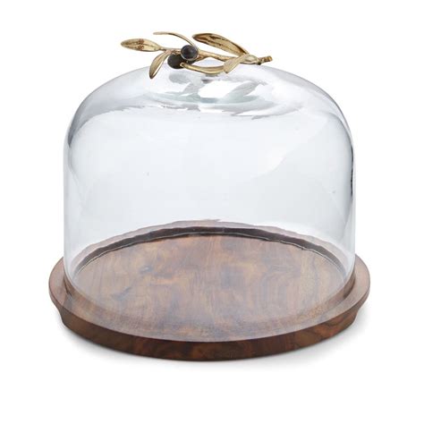 Olive Branch Glass Dome W Wood Base Glass Domes Olive Branch Glass
