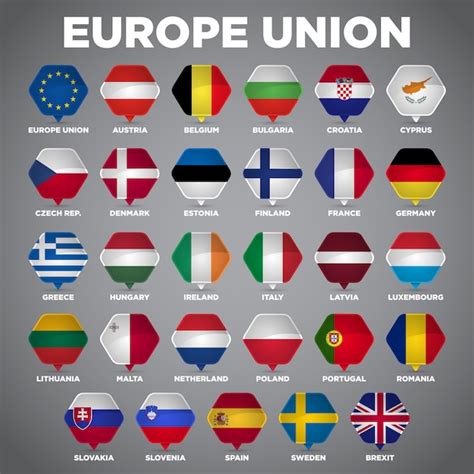 Europe Union Flags Vector Premium Download