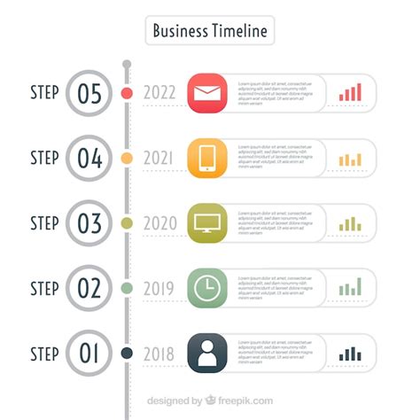 Premium Vector Colorful Business Timeline With Flat Design