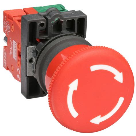 Dayton Emergency Stop Push Button 22 Mm Size Maintained Push Turn