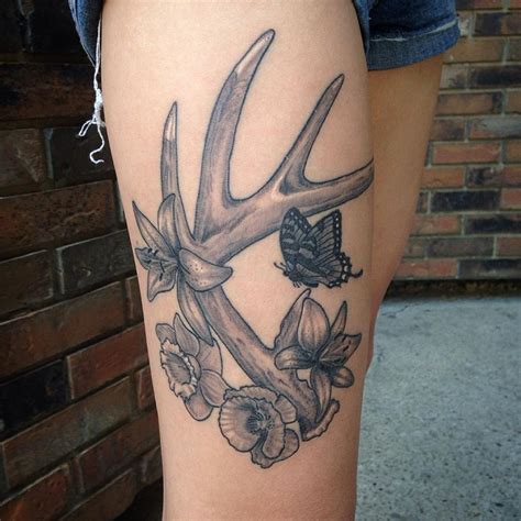 21 Deer Antler Tattoo Designs Ideas Design Trends