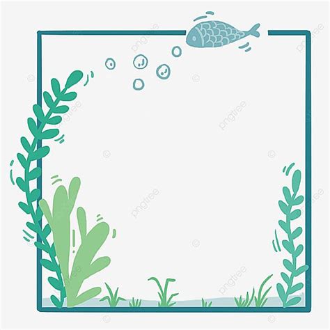 Sea Bottom PNG Image Seagrass Fish Border In The Sea Bottom Under The