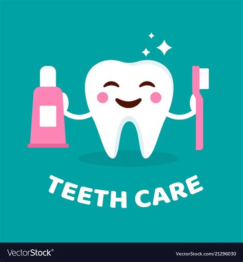 Smiling Tooth With Toothbrush And Toothpaste Vector Image