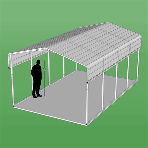 Aleko Galvanized Steel Carport And Canopy Shelter 12 X 20 Feet