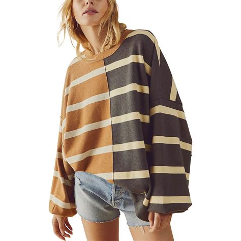 Free People Uptown Stripe Pullover Sweater Womens Clothing