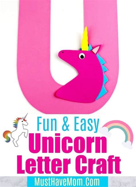 U Is For Unicorn Letter Craft With Free Printable Templates Letter A