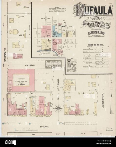 Sanborn Fire Insurance Map From Eufaula Barbour County Alabama Stock