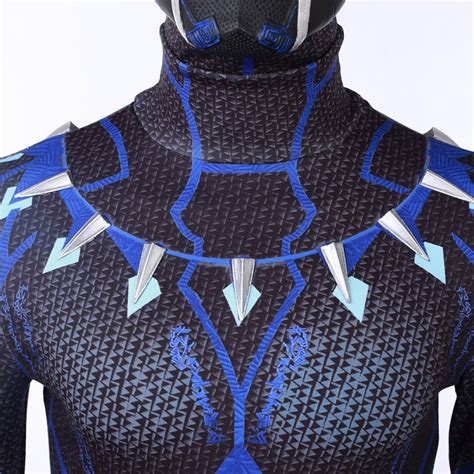 Black Panther Tchalla Blue Jumpsuit Cosplay Costume 2018