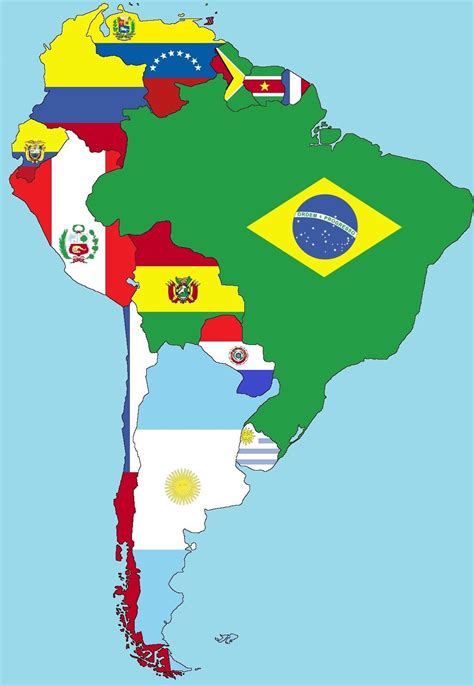 Banderas De América Del Sur Banderas De América Latina Mapa De