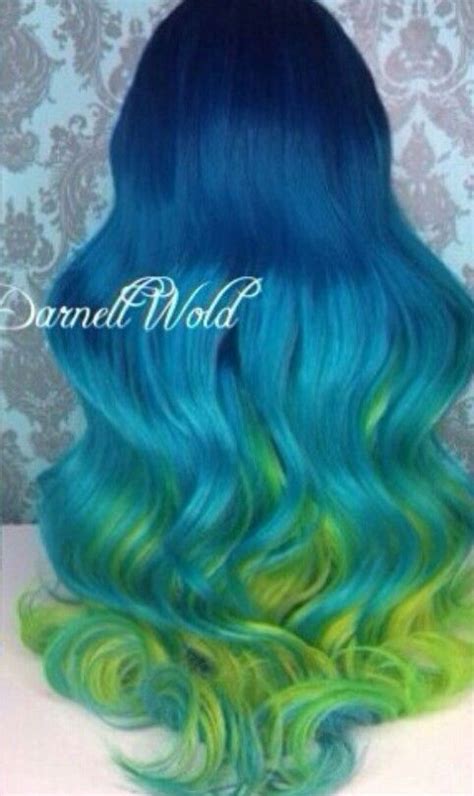 Blue Green Ombre Hair Dyed Hair Ombre Hair Cool Hairstyles