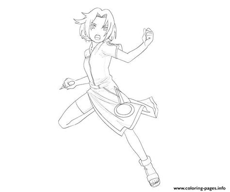 Naruto S Sakura Fighting84ce Coloring Page Printable
