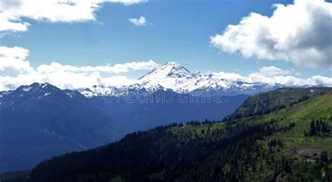 A Panoramic View Of Mount Baker In The North Cascades In Summer Stock