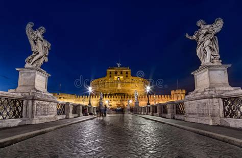 Ansicht Von Castel Sant Angelo In Rom Italien Stockbild Bild Von